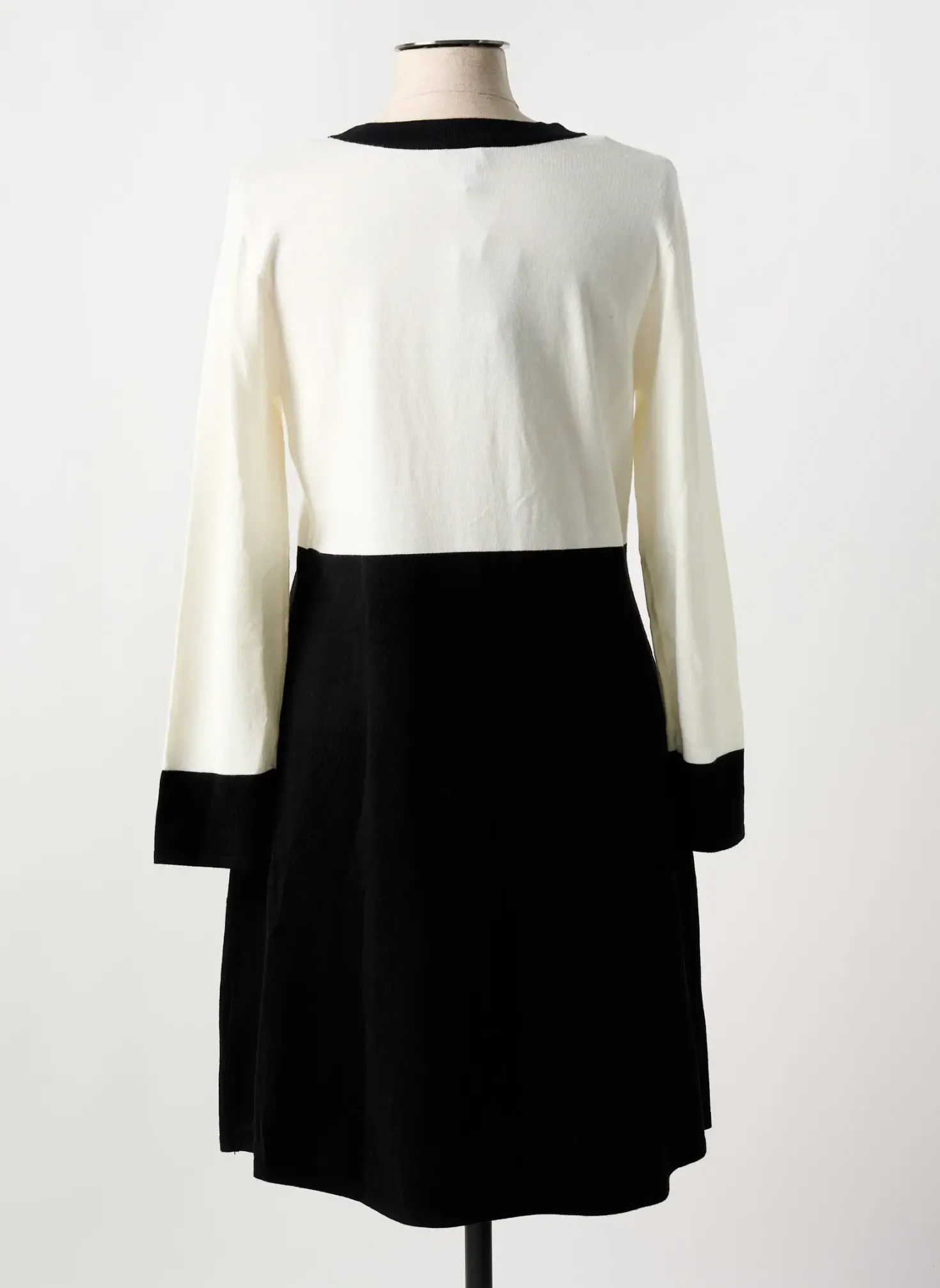 Robe Mi-longue Marble Noir Manches Longues