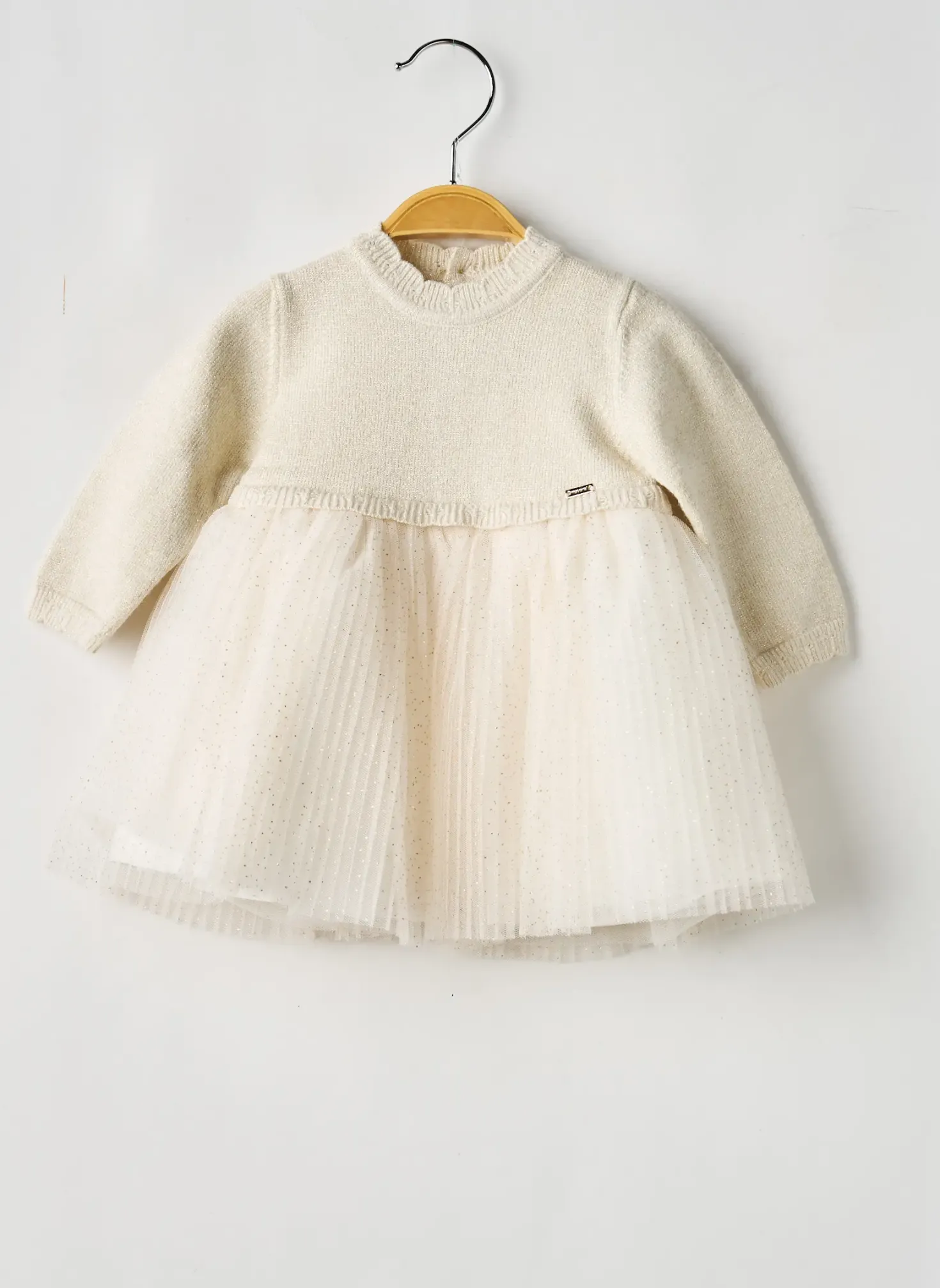 Robe Mi-longue Mayoral Beige Manches Longues