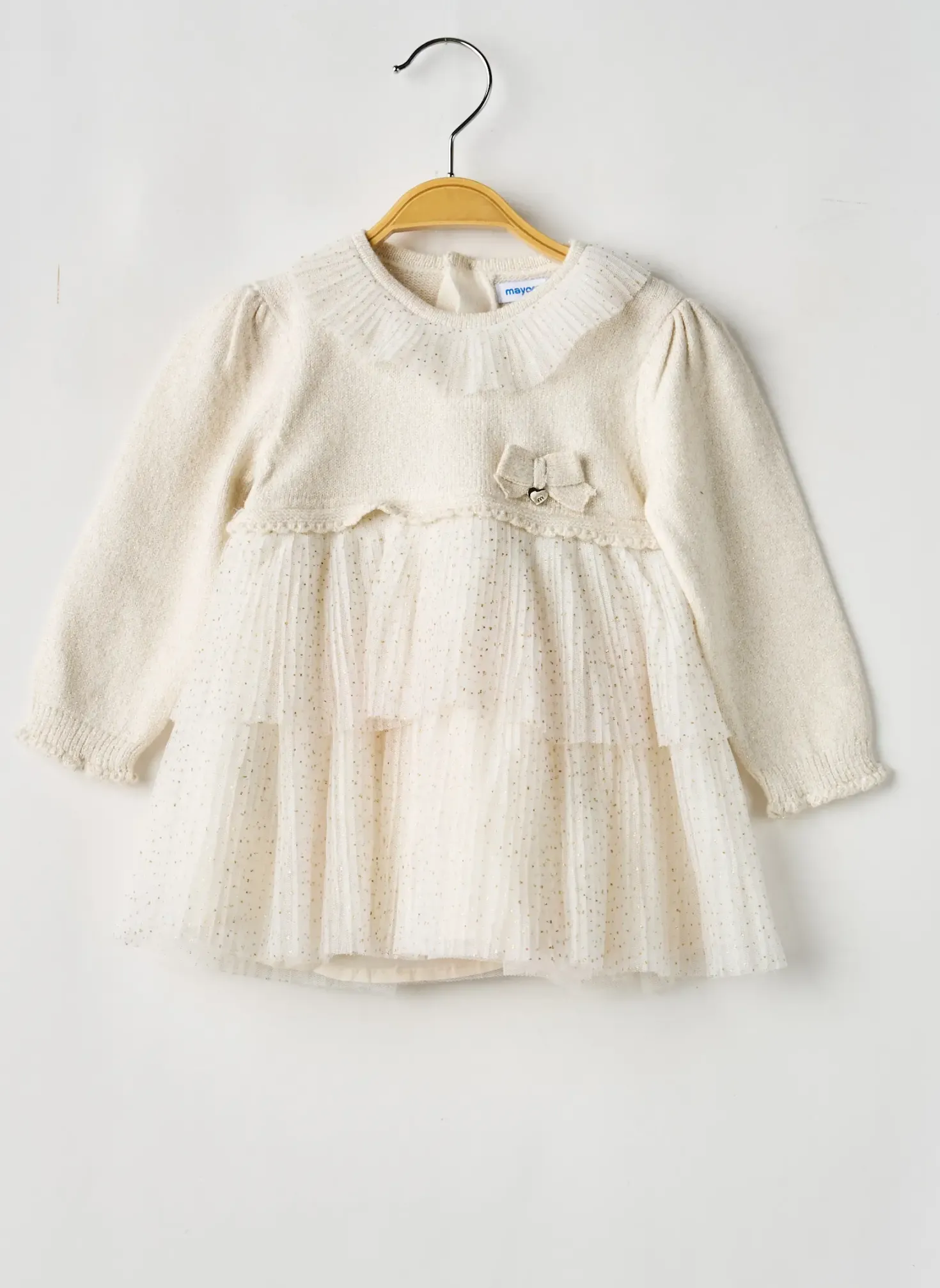 Robe Mi-longue Mayoral Beige Manches Longues