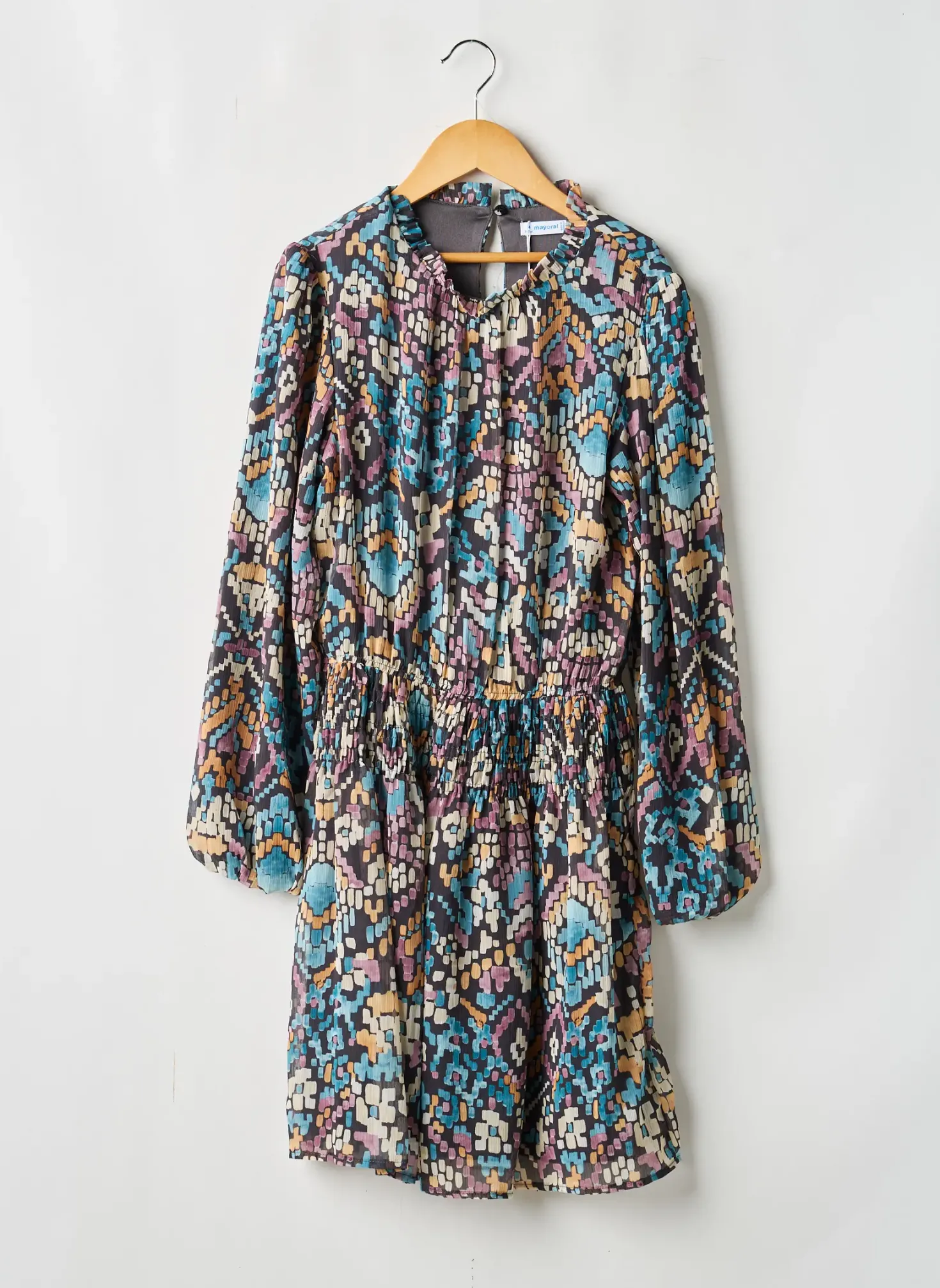 Robe Mi-longue Mayoral Bleu Manches Longues