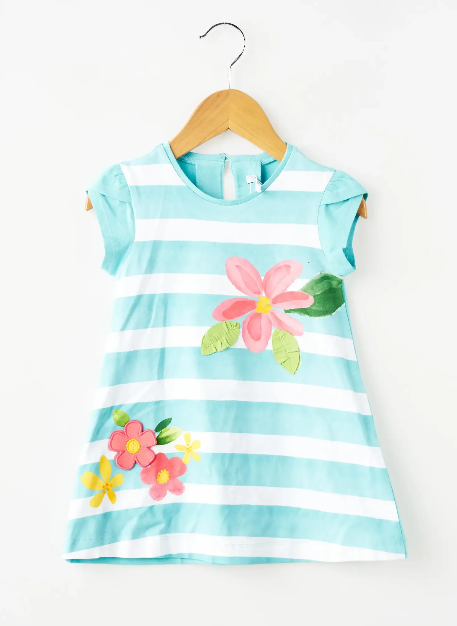 Robe Mi-longue Mayoral Bleu Manches Courtes