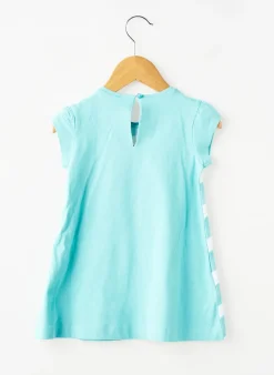 Robe Mi-longue Mayoral Bleu Manches Courtes