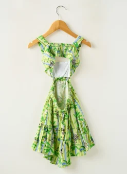 Robe Mi-longue Mayoral Vert Fines Bretelles