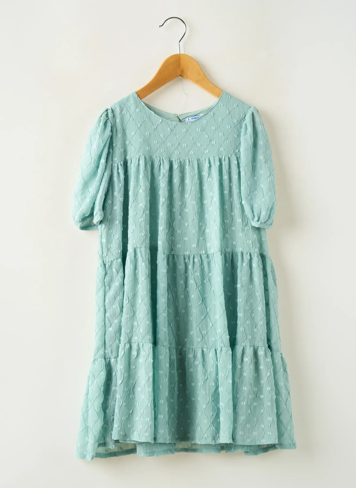 Robe Mi-longue Mayoral Vert Manches Courtes