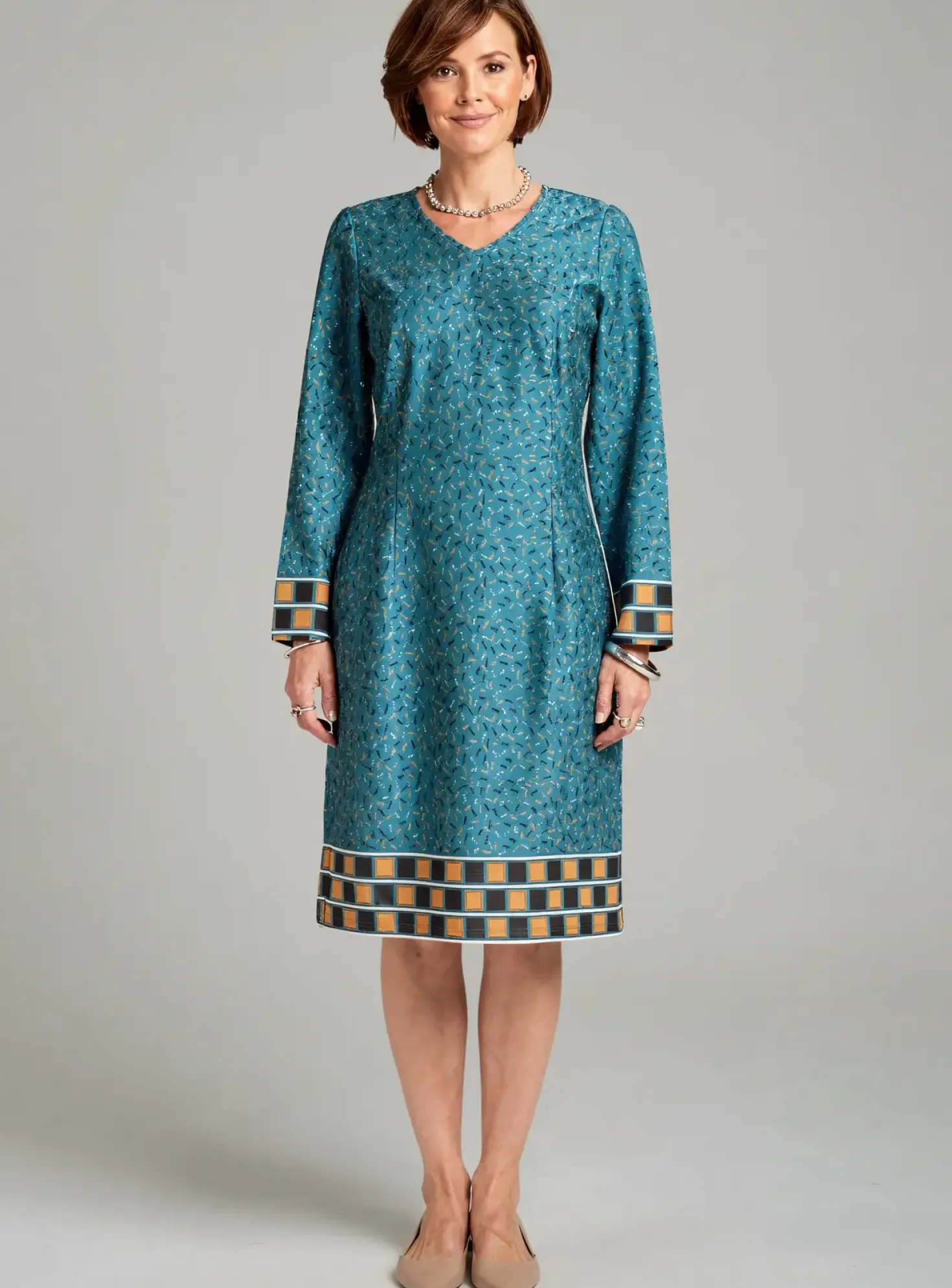 Robe Mi-longue Meri & Esca Bleu Manches Longues