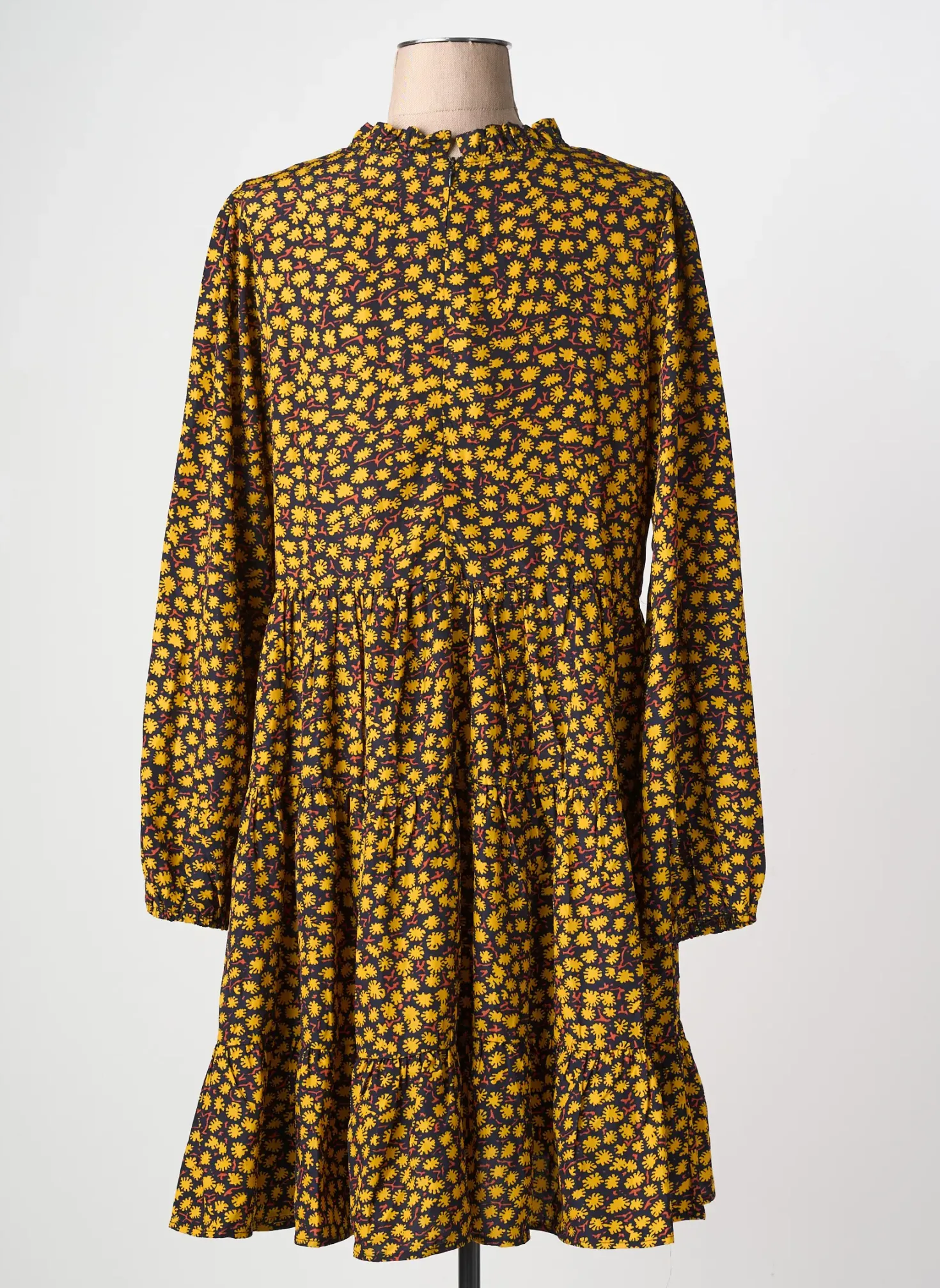 Robe Mi-longue Molly Bracken Jaune Manches Longues
