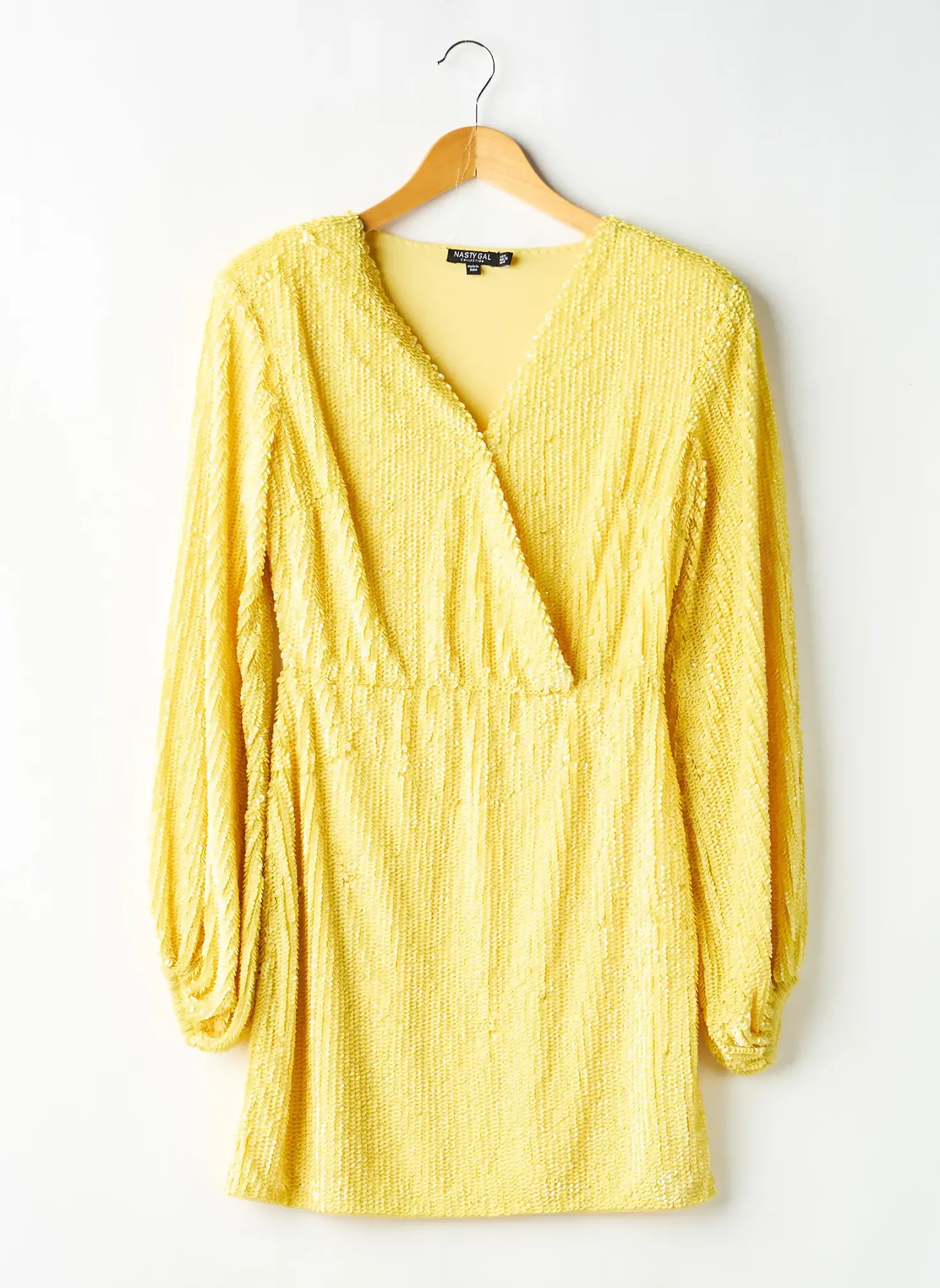 Robe Mi-longue Nasty Gal Jaune Manches Longues