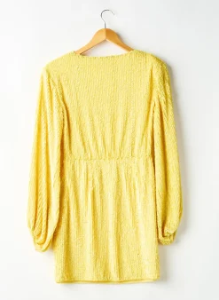 Robe Mi-longue Nasty Gal Jaune Manches Longues