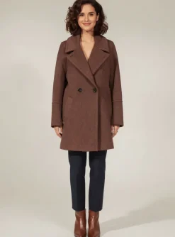 Robe Mi-longue Nathalie Chaize Marron Manches Longues