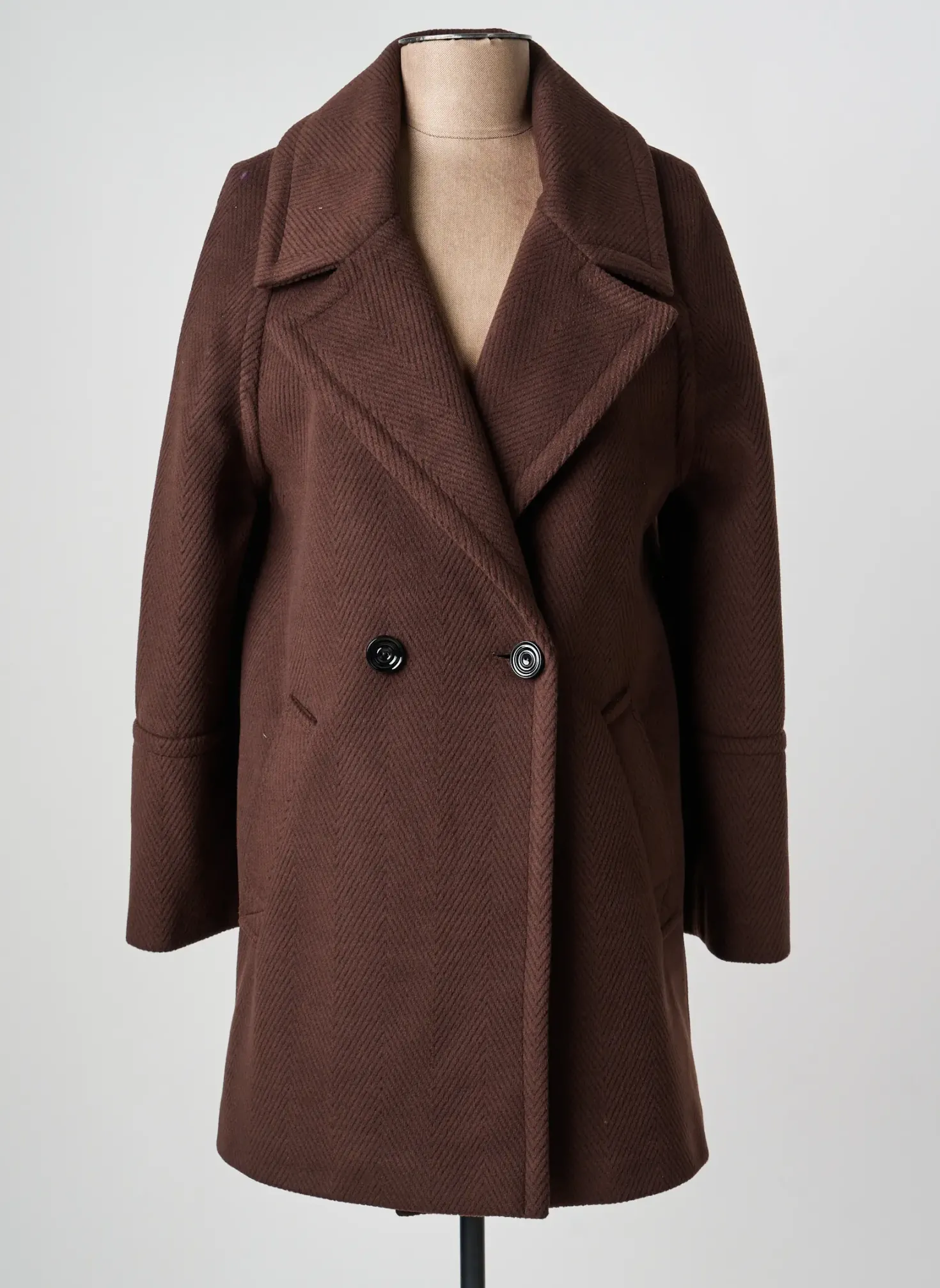 Robe Mi-longue Nathalie Chaize Marron Manches Longues
