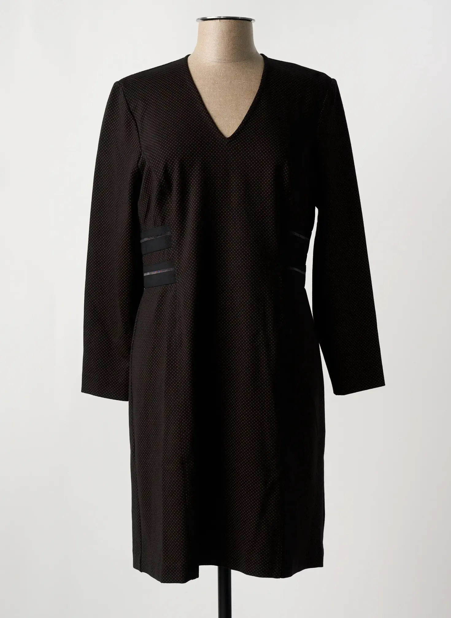 Robe Mi-longue Nathalie Chaize Noir Manches Longues
