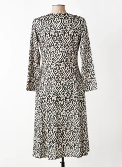Robe Mi-longue Niki Mode Noir Manches Longues