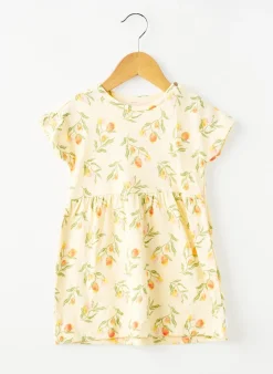 Robe Mi-longue Noppies Jaune Manches Courtes