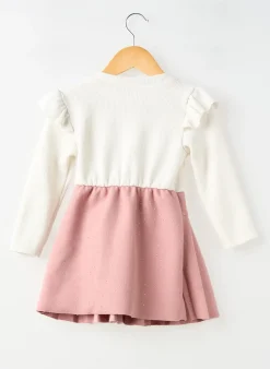 Robe Mi-longue !oho! Rose Manches Longues