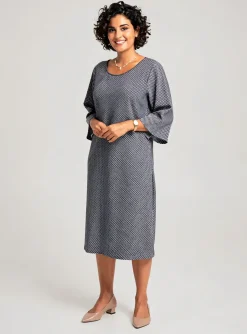 Robe Mi-longue Olsen Gris Manches 3/4