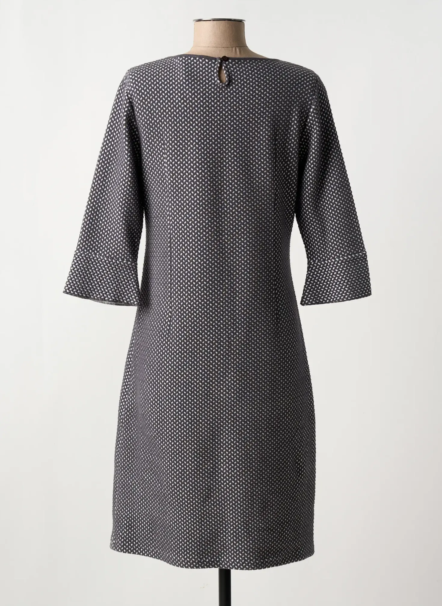 Robe Mi-longue Olsen Gris Manches 3/4
