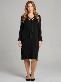 Robe Mi-longue One Step Noir Manches Longues