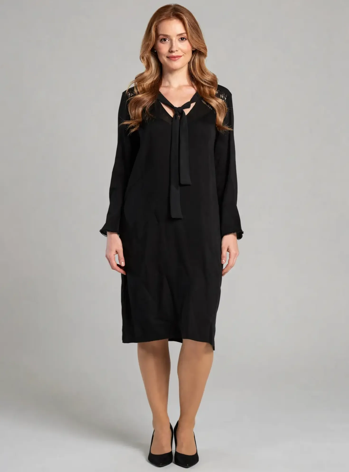 Robe Mi-longue One Step Noir Manches Longues