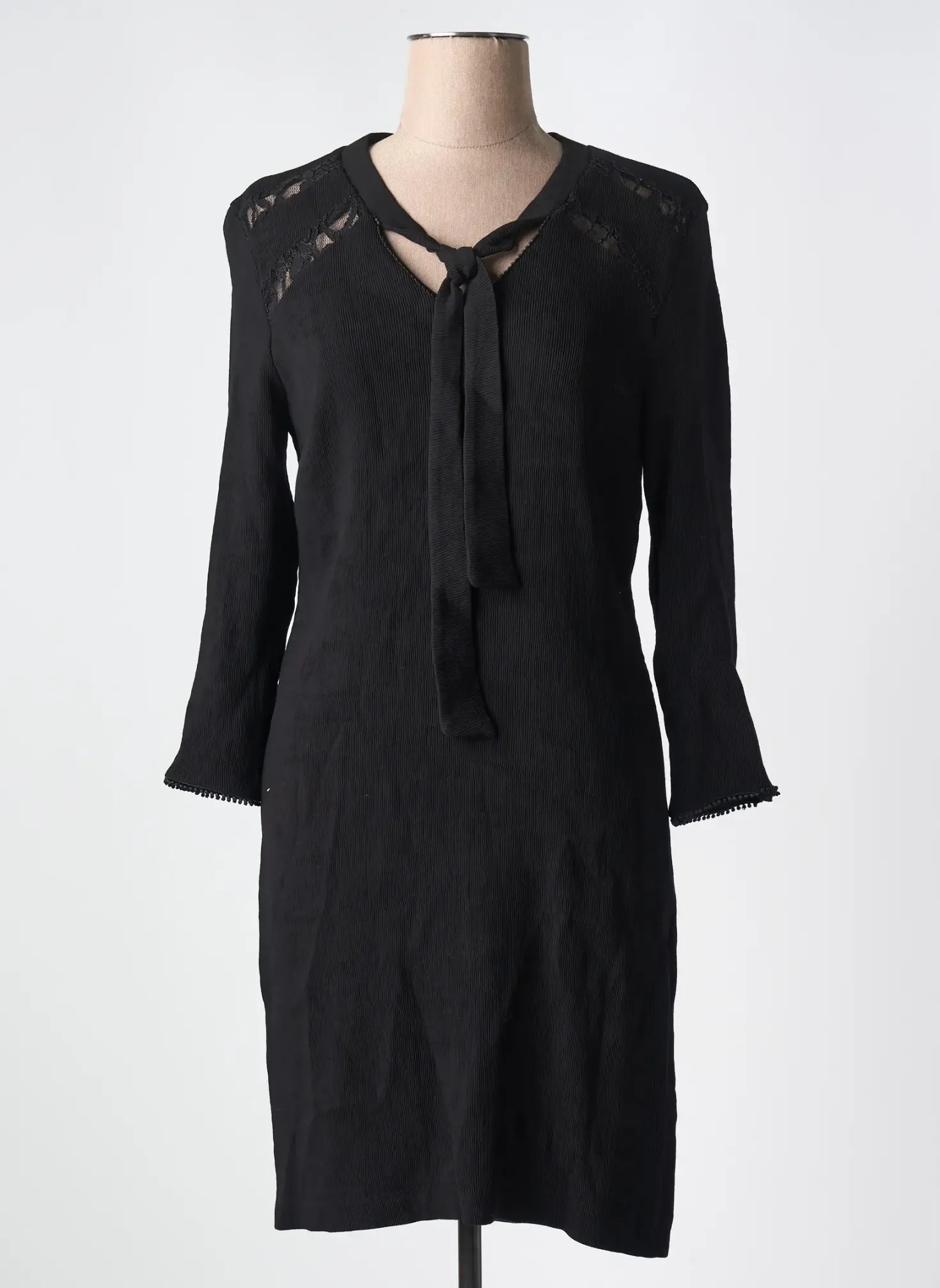 Robe Mi-longue One Step Noir Manches Longues
