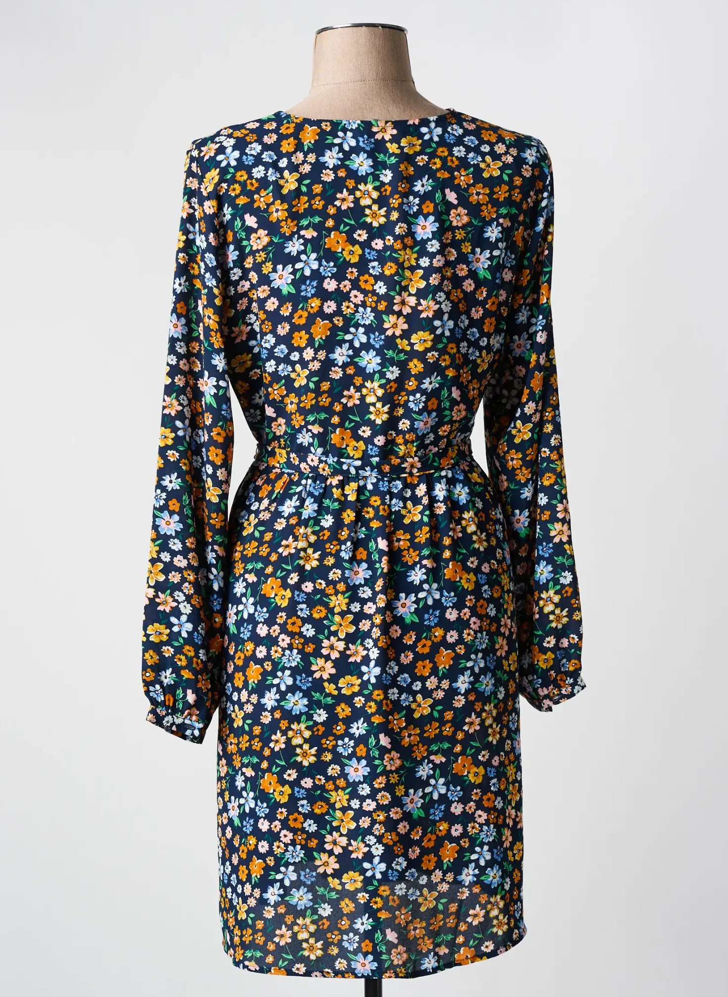 Robe Mi-longue Only Bleu Manches Longues