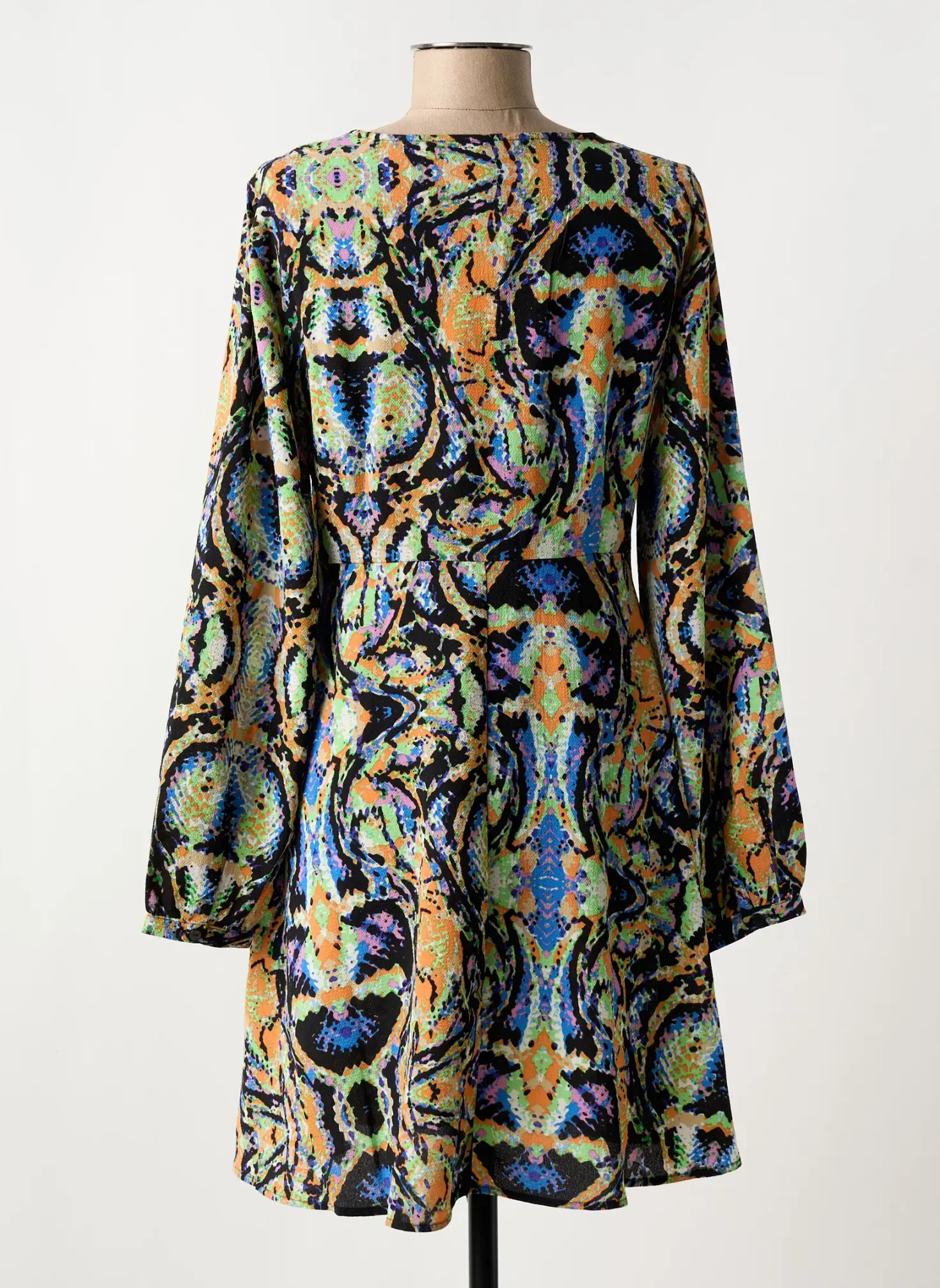 Robe Mi-longue Only Bleu Manches Longues