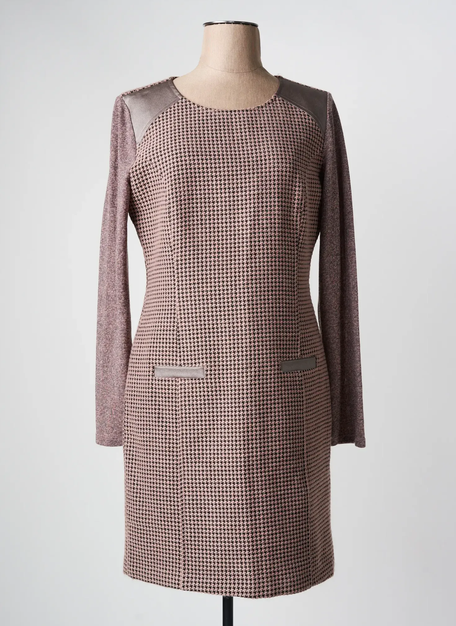 Robe Mi-longue Paz Torras Rose Manches Longues