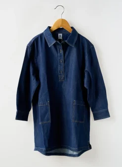 Robe Mi-longue Petit Bateau Bleu Manches Longues