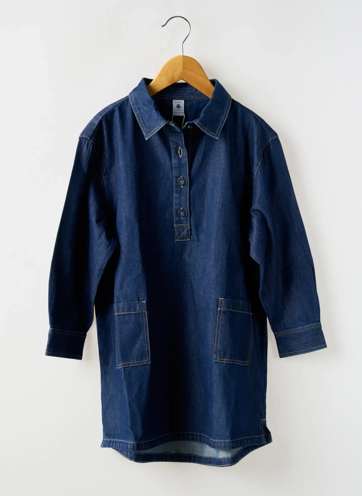 Robe Mi-longue Petit Bateau Bleu Manches Longues