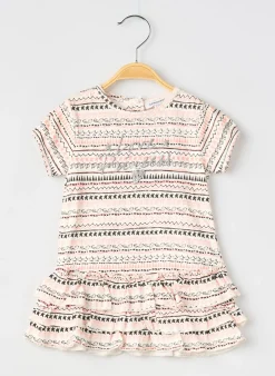 Robe Mi-longue 3 Pommes Blanc Manches Longues