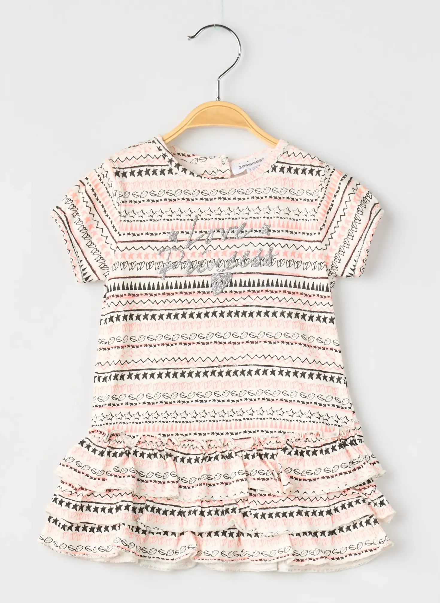 Robe Mi-longue 3 Pommes Blanc Manches Longues