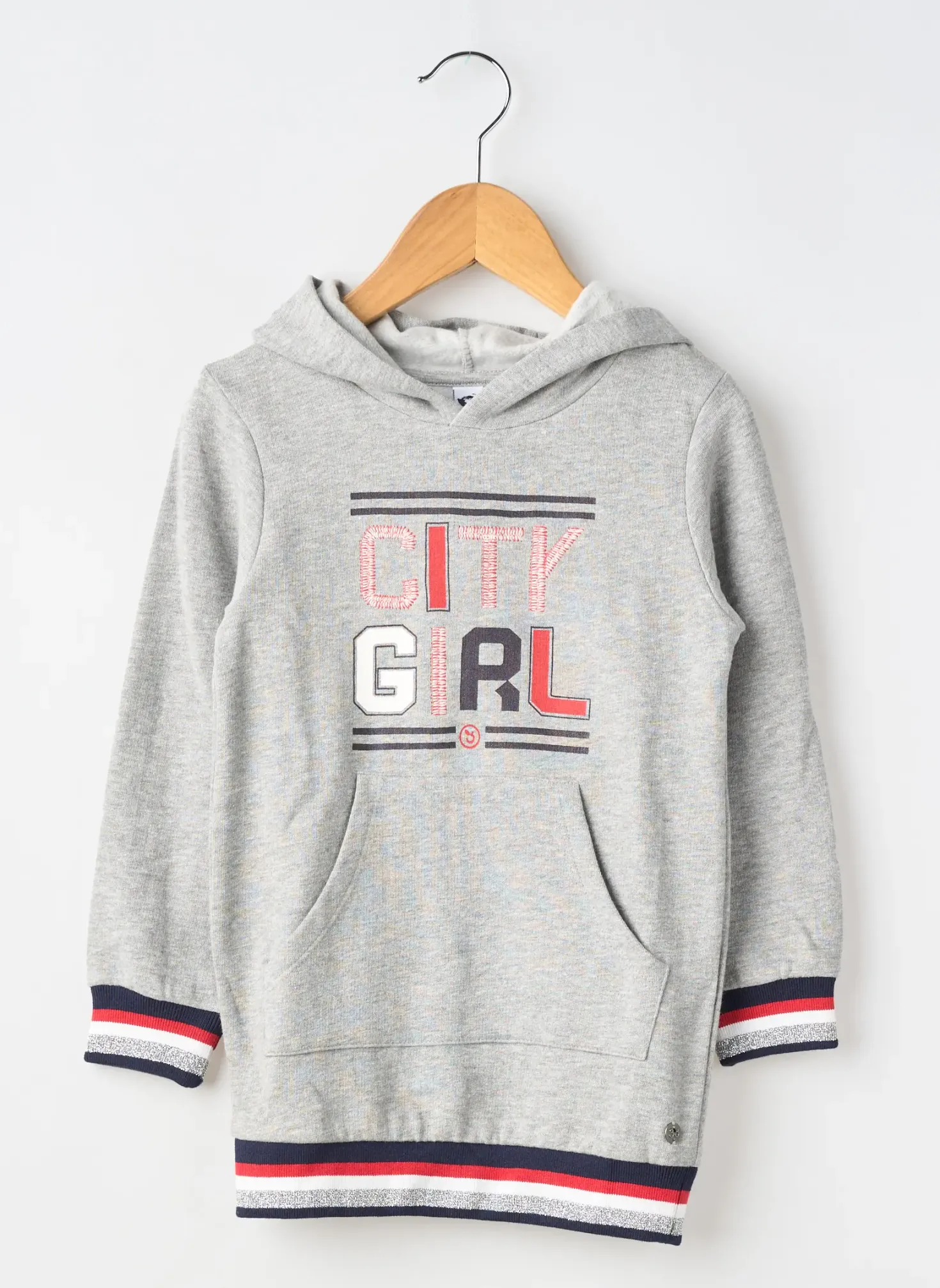 Robe Mi-longue 3 Pommes Gris Manches Longues