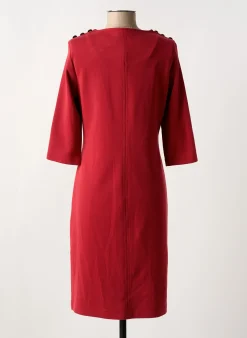 Robe Mi-longue Rabe Rouge Manches 3/4