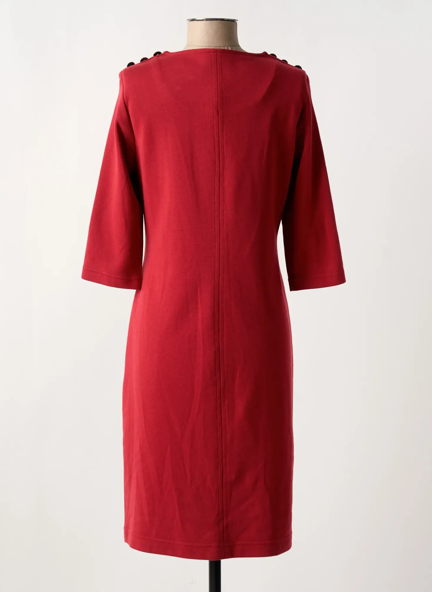Robe Mi-longue Rabe Rouge Manches 3/4