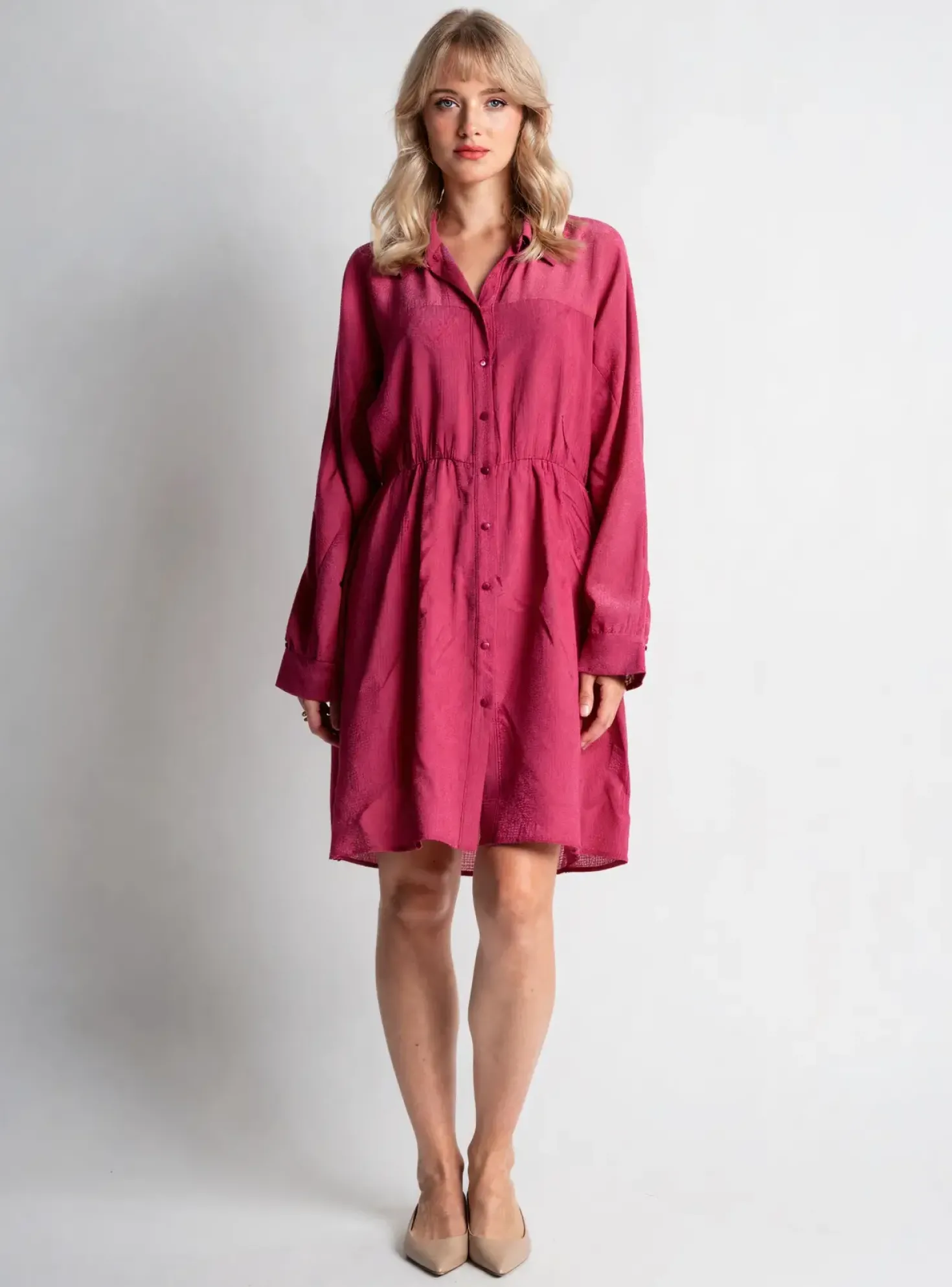 Robe Mi-longue See U Soon Rose Manches Longues