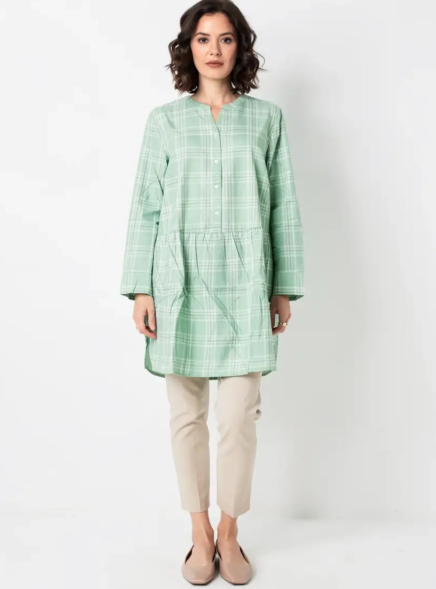Robe Mi-longue Sheego Vert Manches Longues