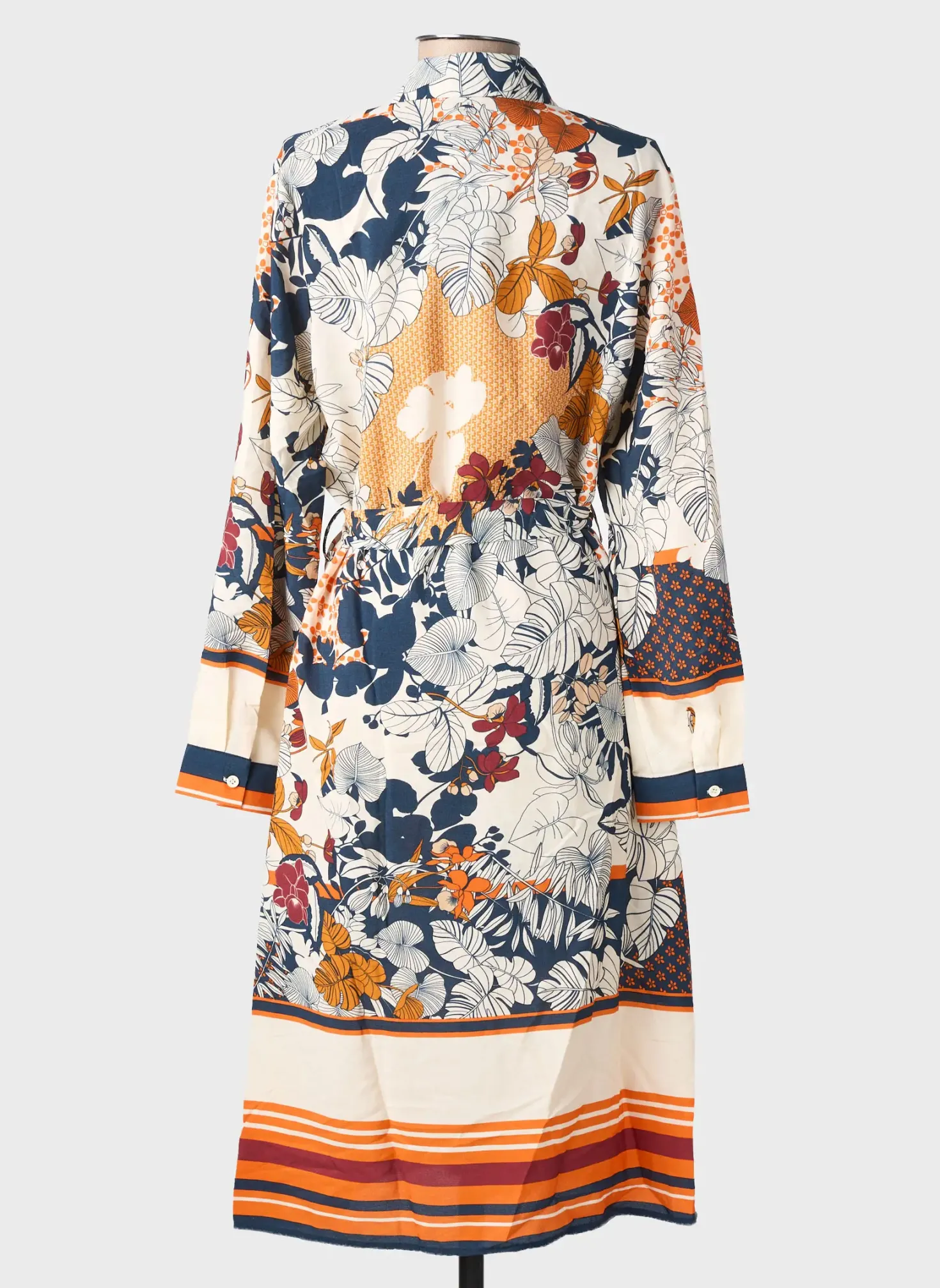 Robe Mi-longue Sovogue Orange Manches Longues