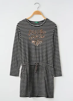 Robe Mi-longue United Colors Of Benetton Noir Manches Longues
