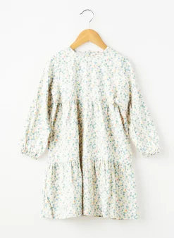 Robe Mi-longue Zy Bleu Manches Longues