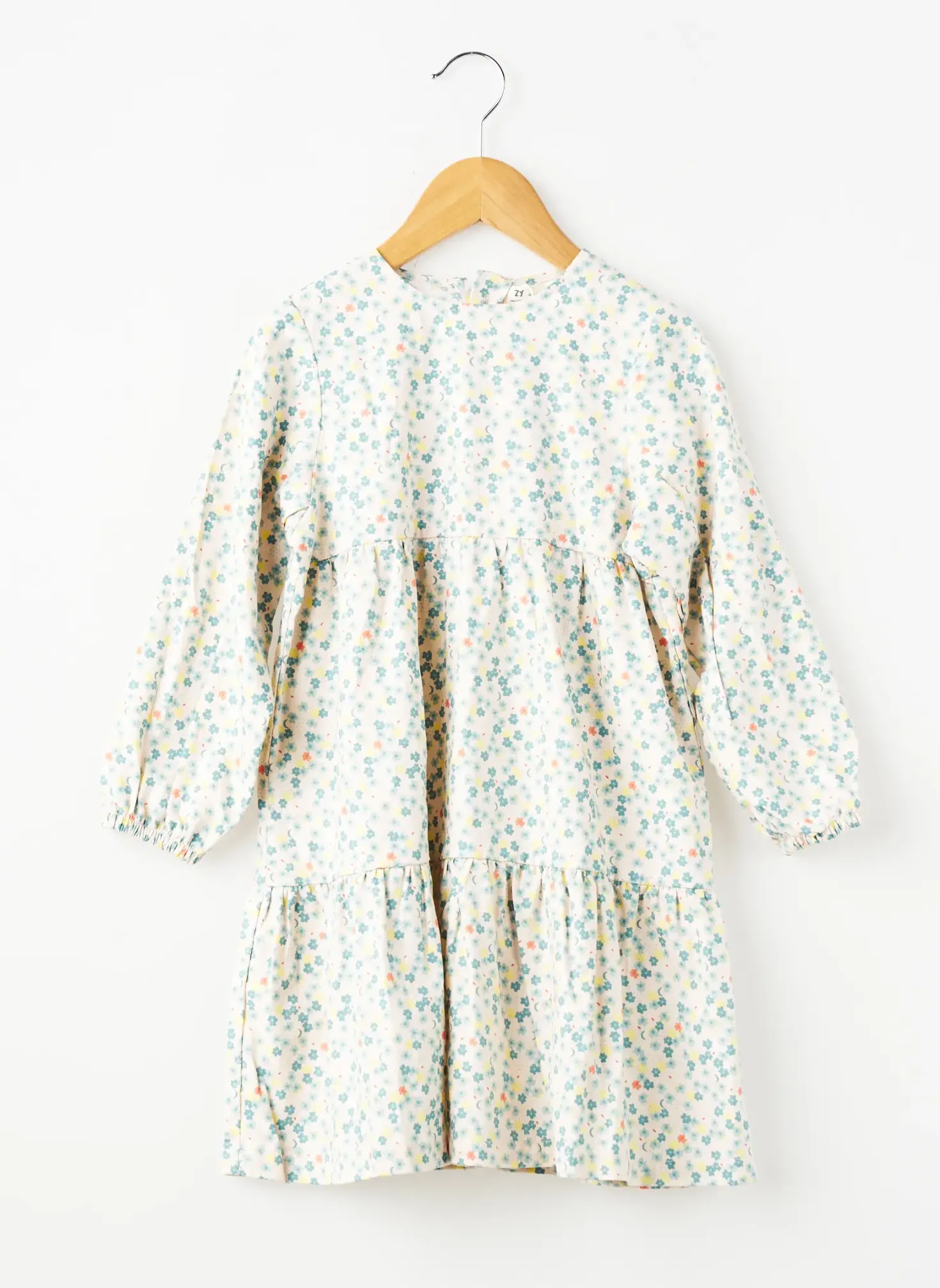 Robe Mi-longue Zy Bleu Manches Longues