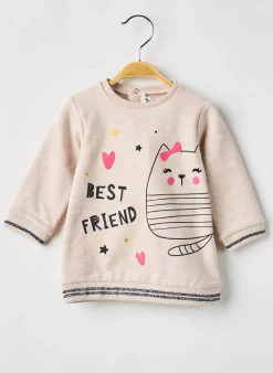 Robe Pull Baby Bol Beige Manches Longues