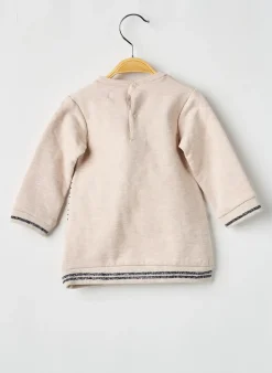 Robe Pull Baby Bol Beige Manches Longues