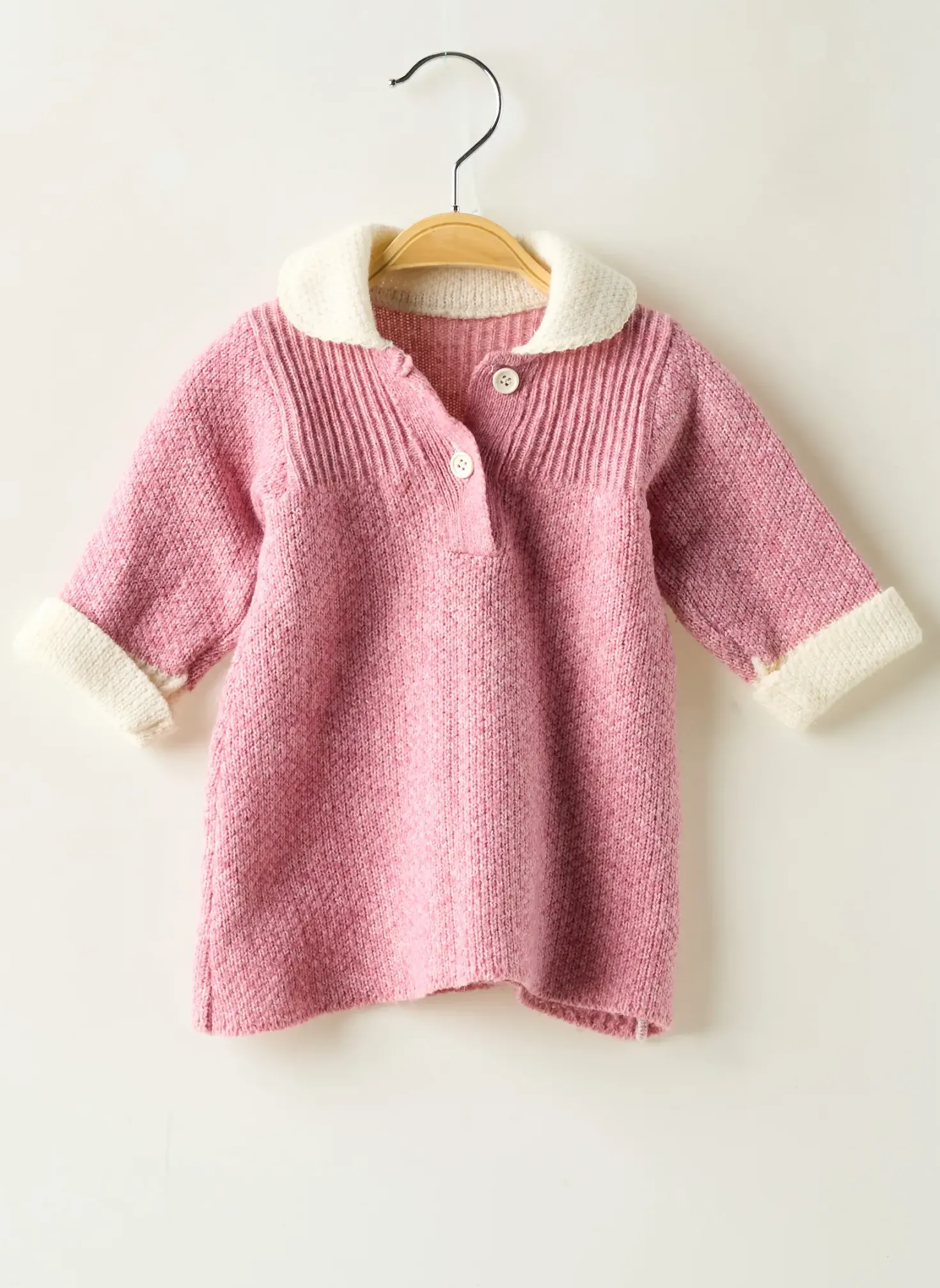 Robe Pull Clayeux Rose Manches Longues