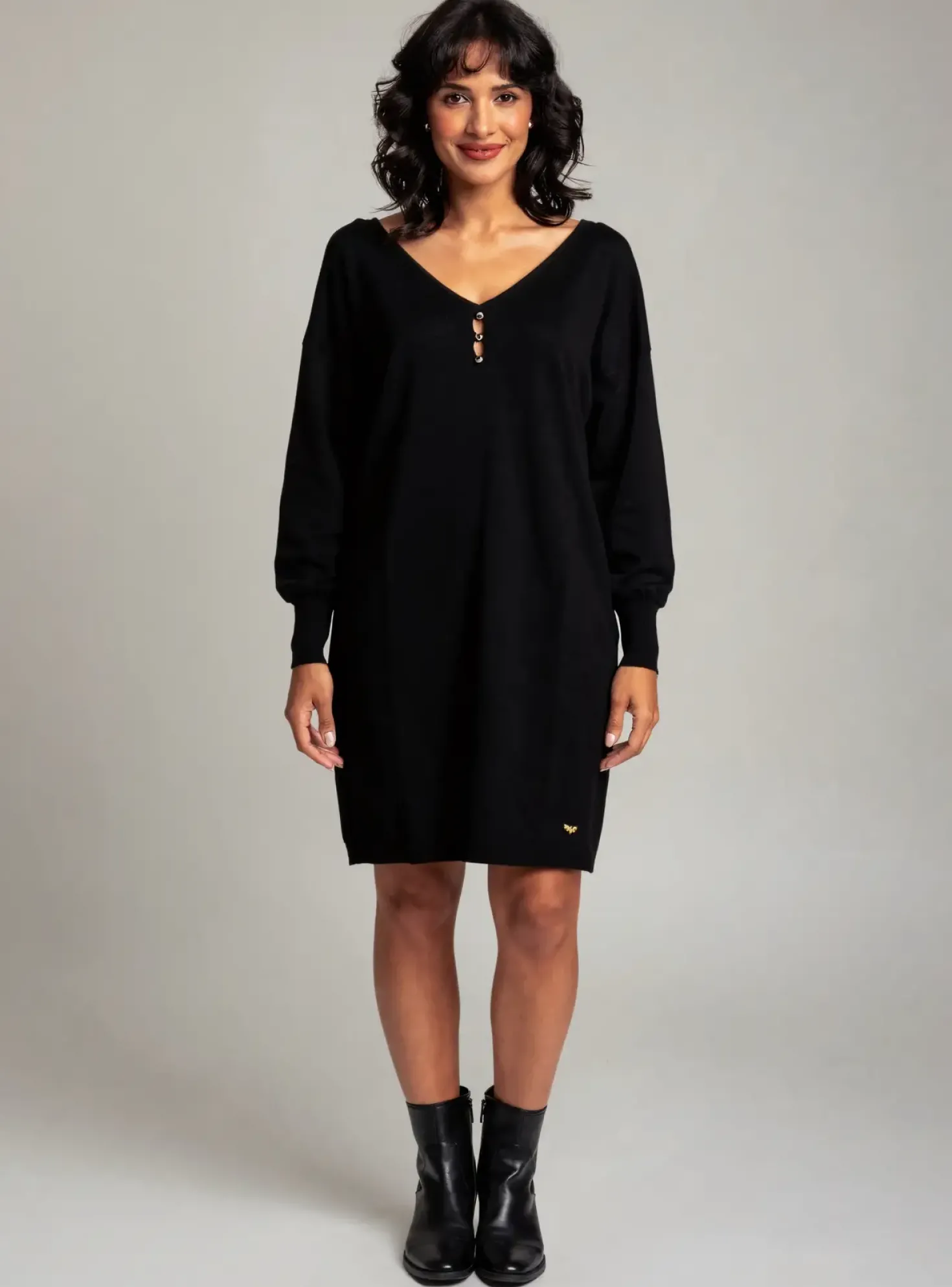 Robe Pull Lpb Les Petites Bombes Noir Manches Longues