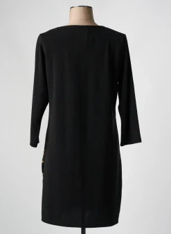 Robe Pull Marble Noir Manches Longues