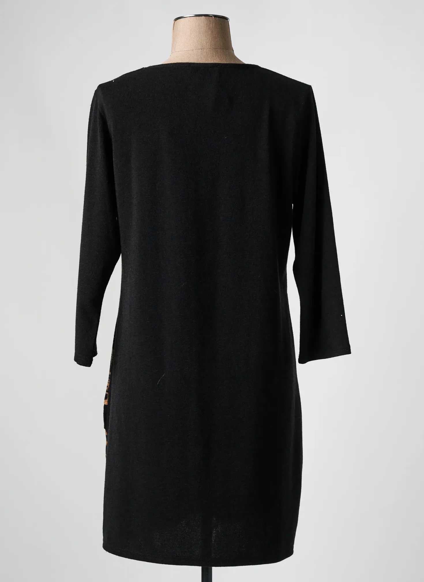 Robe Pull Marble Noir Manches Longues