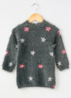 Robe Pull 3 Pommes Gris Manches Longues