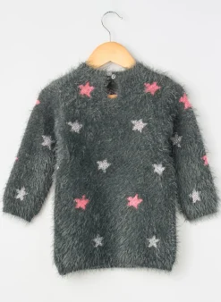 Robe Pull 3 Pommes Gris Manches Longues