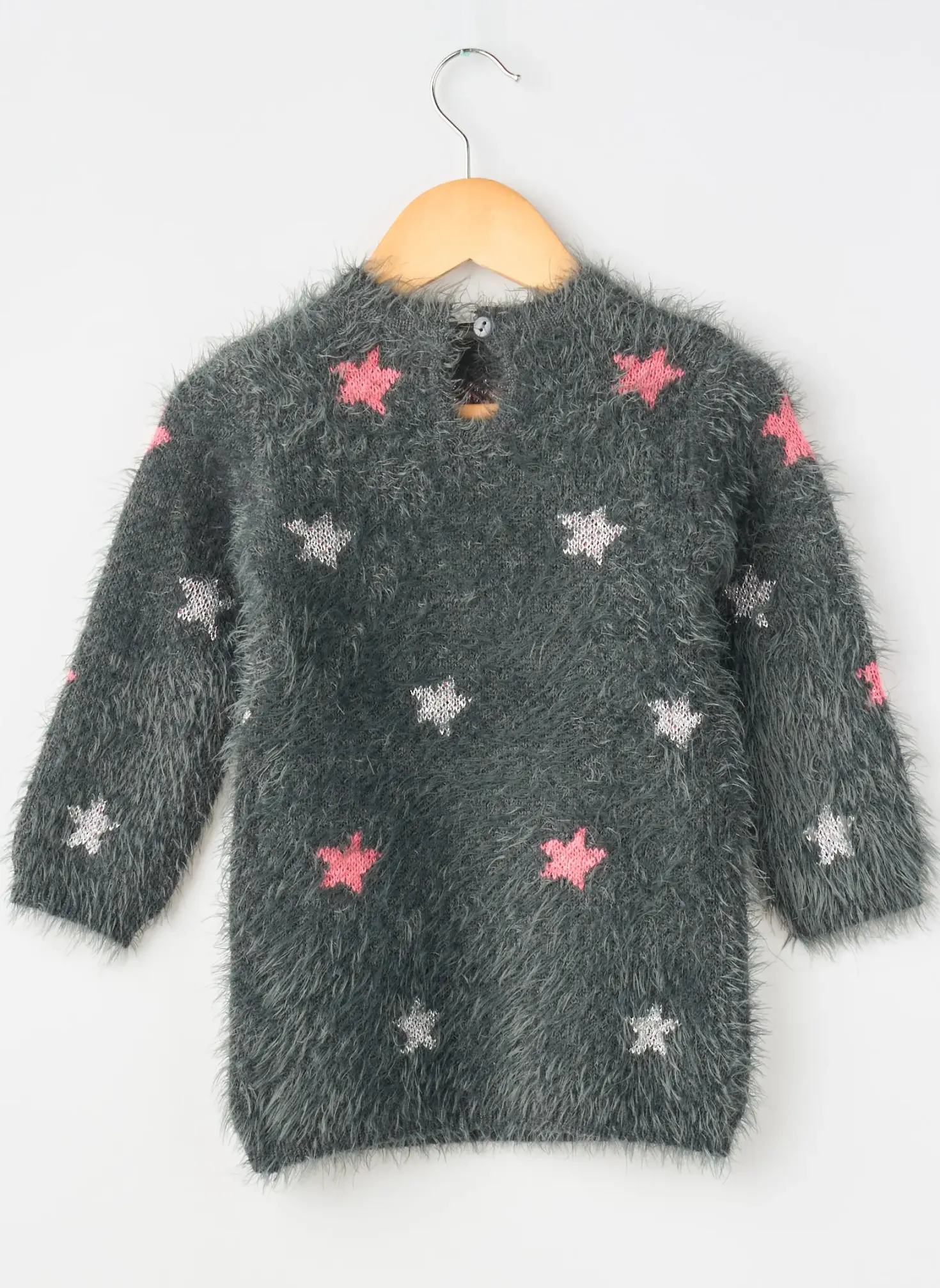 Robe Pull 3 Pommes Gris Manches Longues