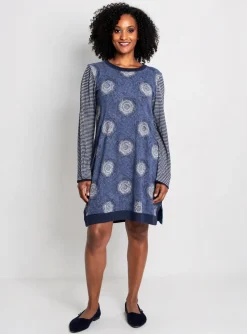 Robe Pull White Stuff Bleu Manches Longues