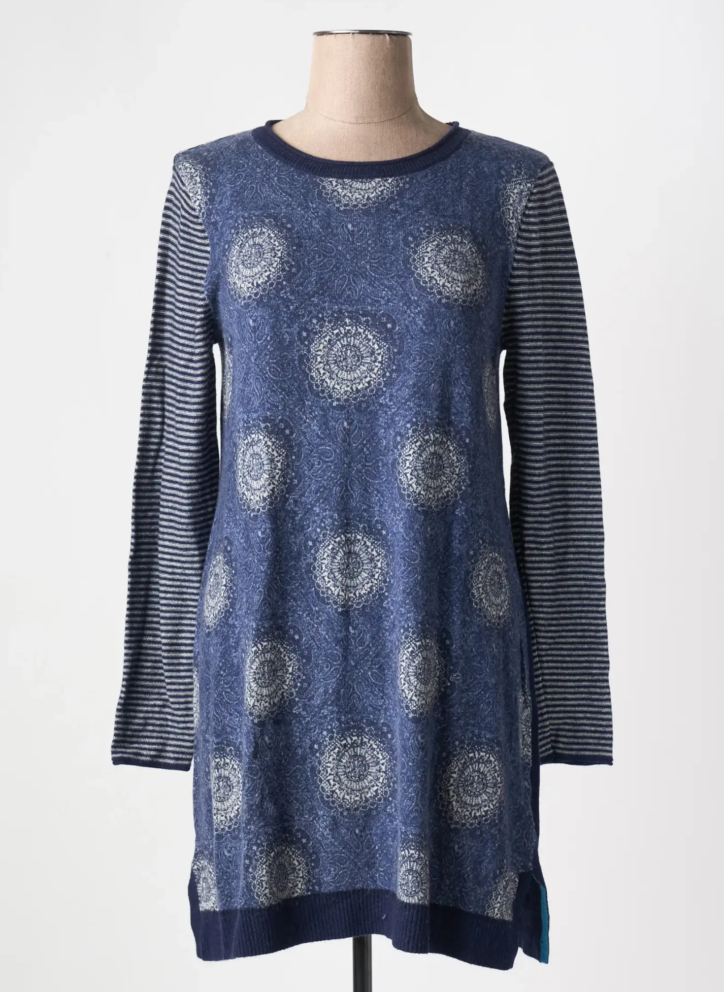 Robe Pull White Stuff Bleu Manches Longues